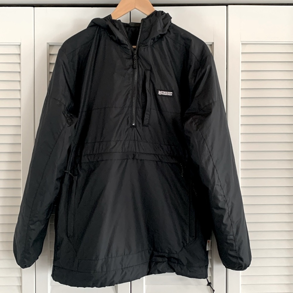 Freedom Industries Thinsulate Pullover Jacket Men’s Black Hooded 1/2 Zip Medium